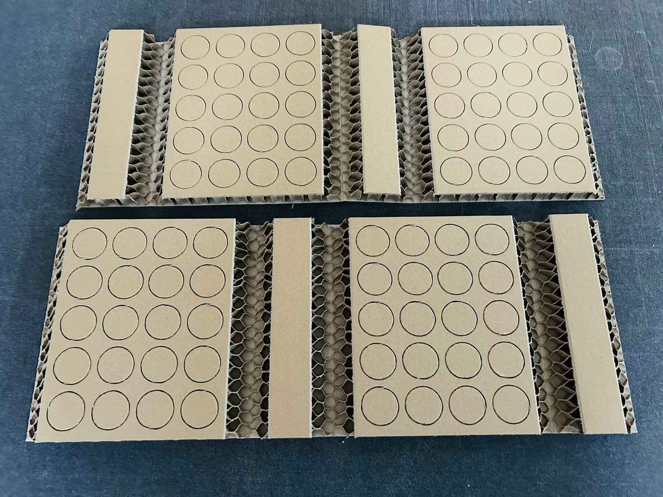 Honeycomb V-groove 20mm grid pattern cut by ZCCUTTER
