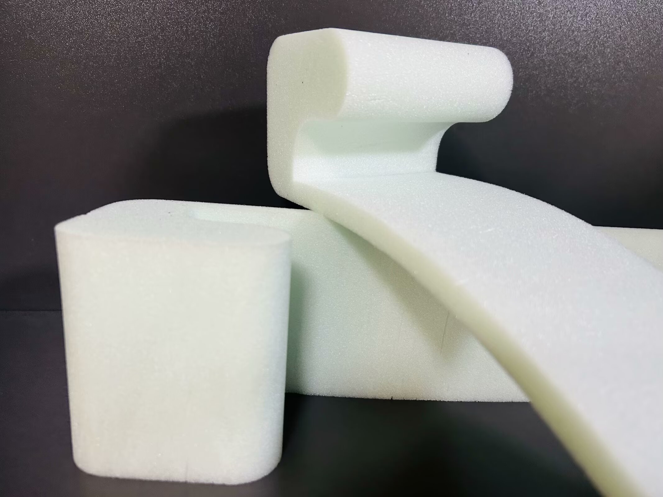 White foam shapes showing precision cutting at 150mm thickness